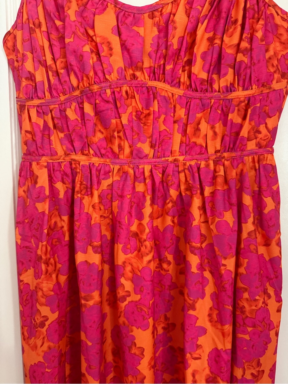 Runaway The Label Orange & Pink Floral Maxi Dress, Size Large - Picture 3 of 7